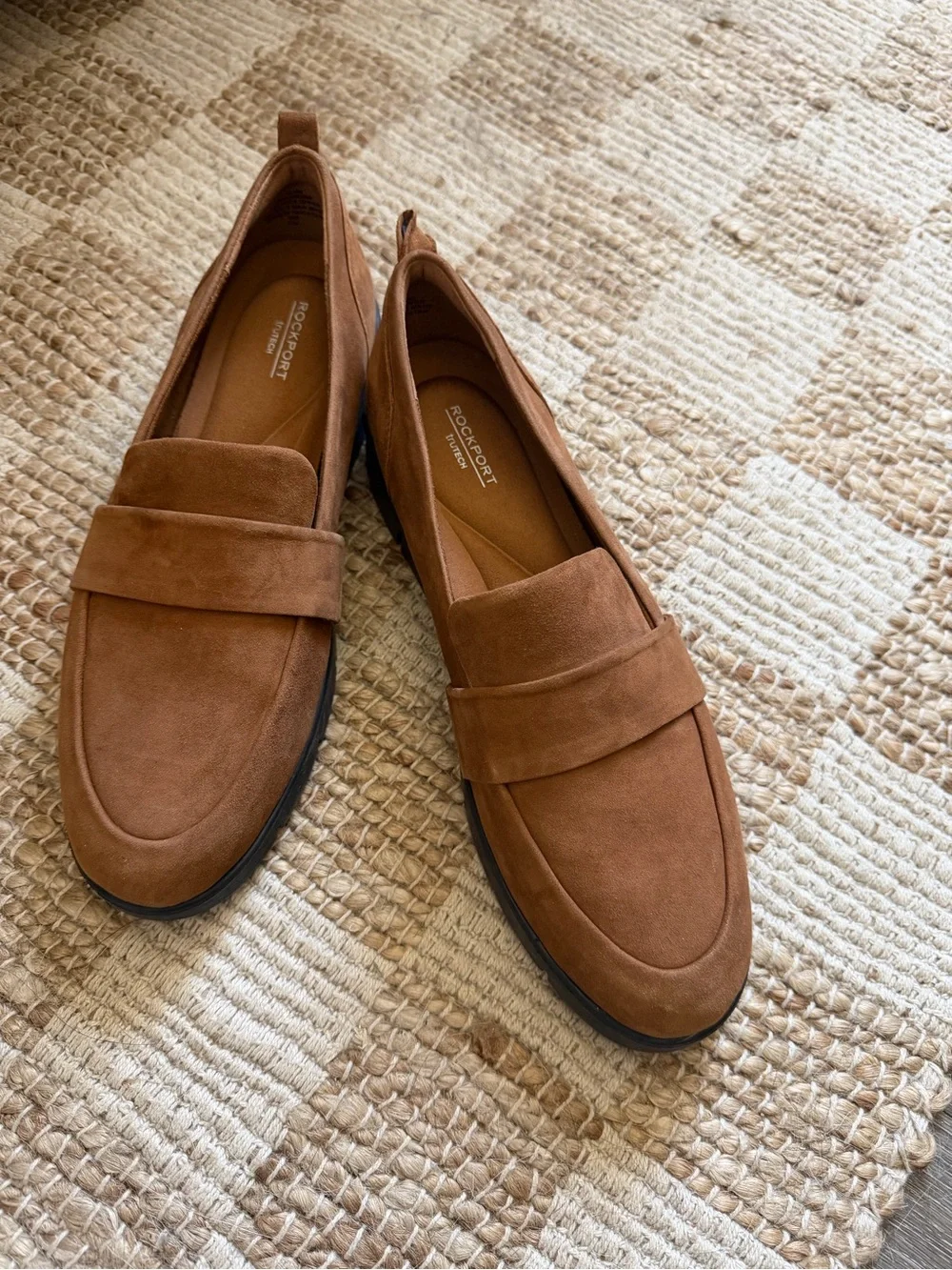 Rockport Women's Tan Suede Slip-On Loafers